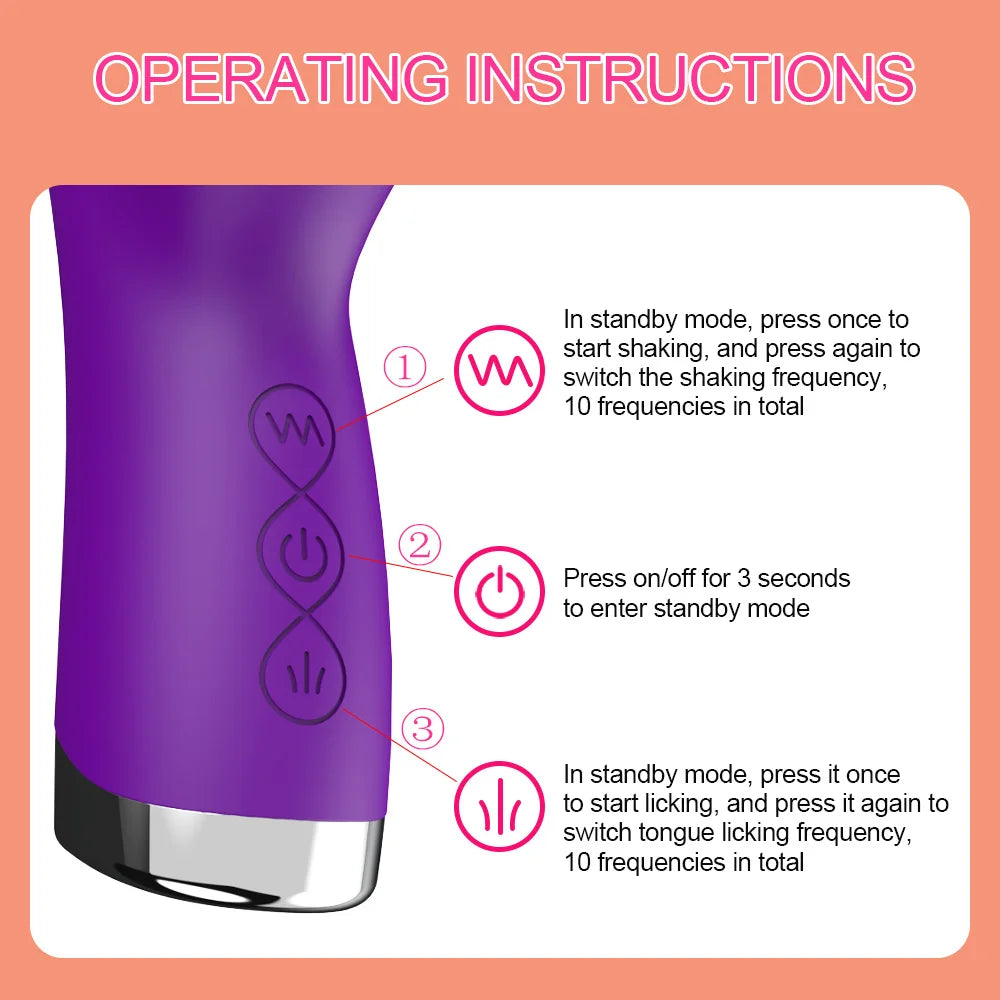 Vibrator 2 In 1 Licking Machine Clitoris- Sex Toys For Woman