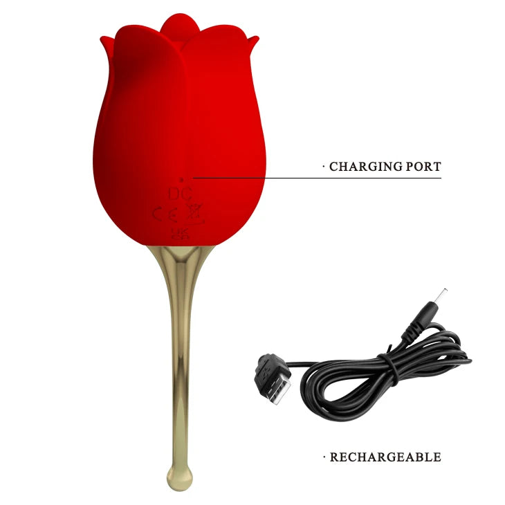 Pretty Love Rose Lover Vibrating Clitoral Licker - Sex Toys For Women