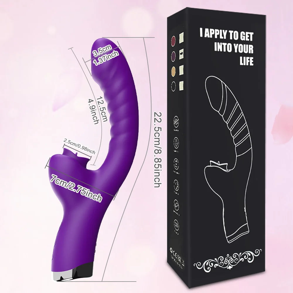 Vibrator 2 In 1 Licking Machine Clitoris- Sex Toys For Woman