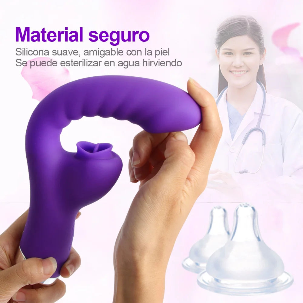 Vibrator 2 In 1 Licking Machine Clitoris- Sex Toys For Woman