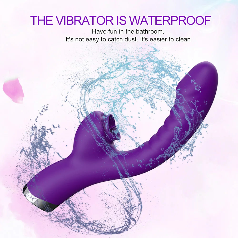 Vibrator 2 In 1 Licking Machine Clitoris- Sex Toys For Woman