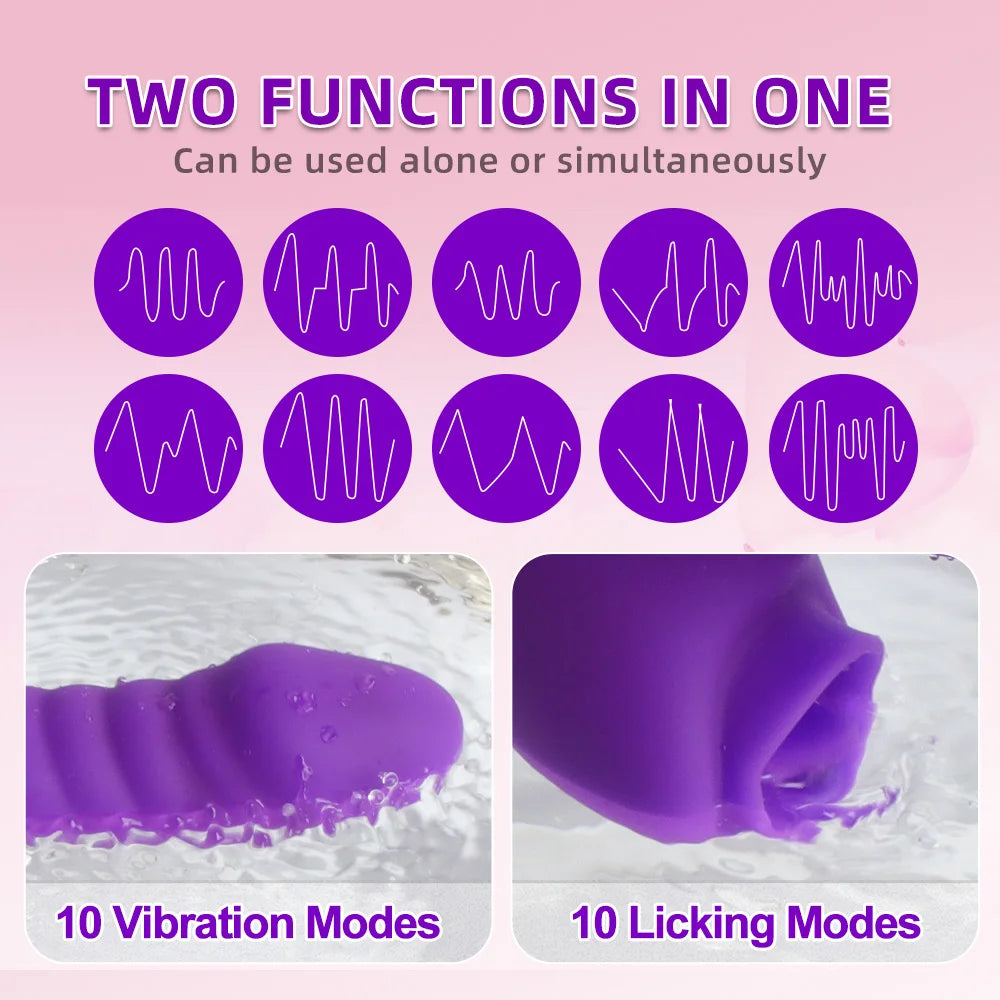 Vibrator 2 In 1 Licking Machine Clitoris- Sex Toys For Woman